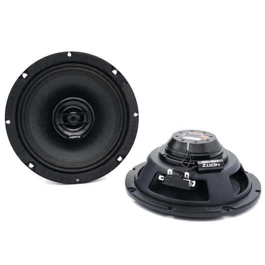 Hertz SX 165 Neo - Pair of 2-way SPL coaxial speakers 16.5cm, 200W peak, 100W RMS, 4 ohm, 96.5 dB, weatherproof paper cone, neodymium N38 H, PEI dome tweeter with protection circuit.