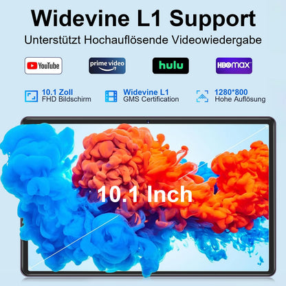 ZIOVO 10 inch tablet with 2GB RAM+128GB ROM (1TB TF), Android 14 with 5G WiFi | Widevine L1 | Octa-Core 2.0 GHz | GMS | 8000mAh | FHD 1280 * 800 | 5+8MP | BT 5.0 | AGPS | Tablet with Case - Grey