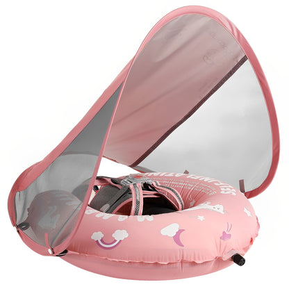 HECCEI Baby Swim Ring, Mambobaby Automatic Inflatable Baby Swim Aid Swim Ring Compact Foldable Design Swim Ring Perfect Swim Trainer for Children 3 to 24 Months