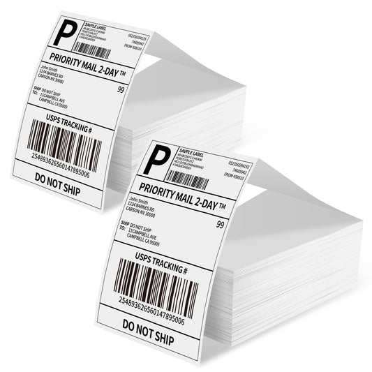 Phomemo labels 4x6 1000 labels/stack, Shipping labels compatible with MUNBYN, Phomemo, Polono label printers, BPA-free thermal labels adhesive for DHL, UPS, DPD-100 x 150 mm