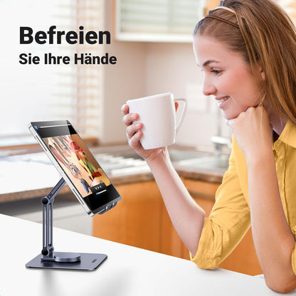 UGREEN Tablet Stand 360° Rotatable Adjustable, Tablet Mount iPad Stand Compatible with 2024 iPad Pro/Air 13 11 12.9 Galaxy Tab Redmi Pad Huawei MatePad iPhone 17 16 Pro up to 13 Inches