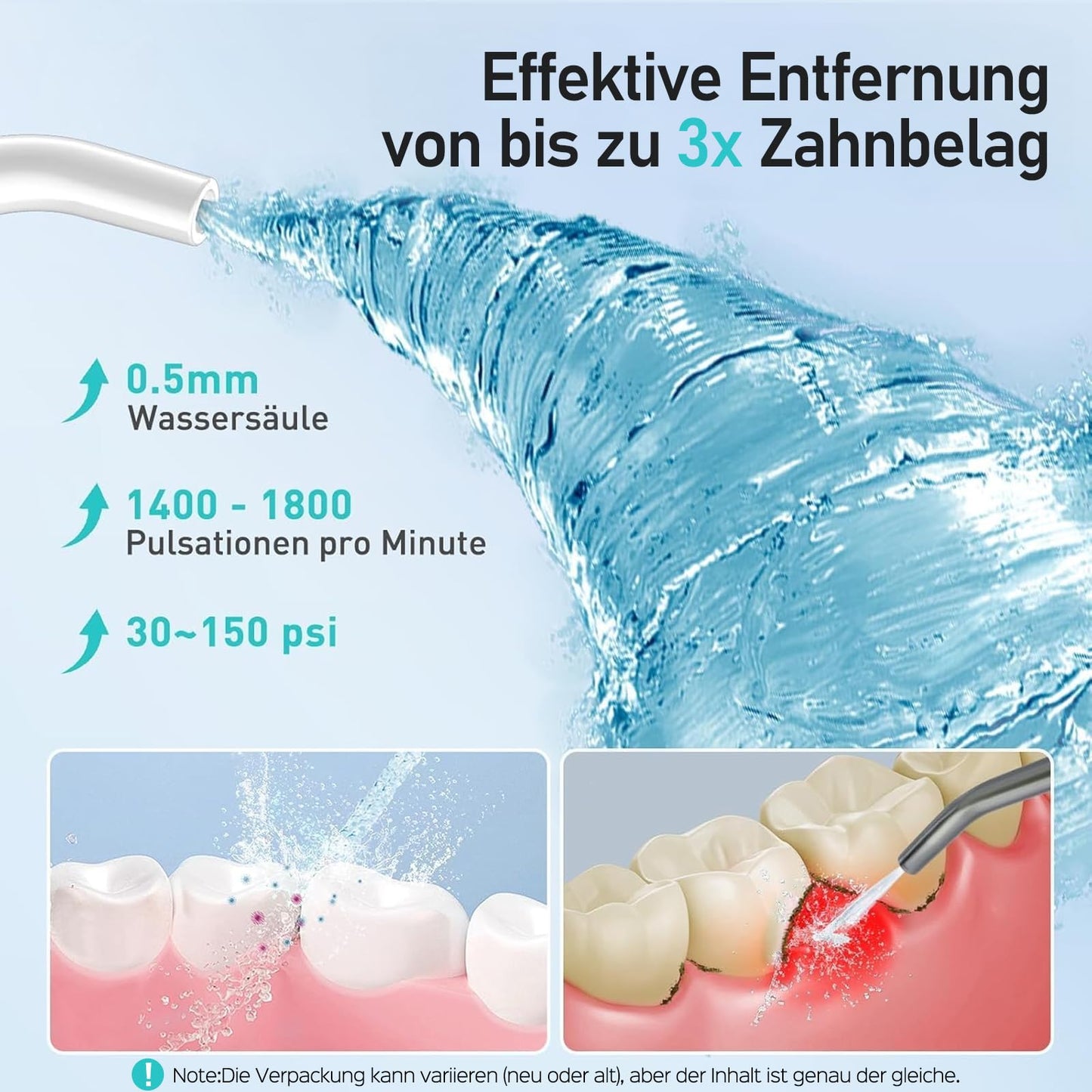COSLUS Cordless Water Flosser Electric Tooth Cleaner: 4 Modes Portable Mouth Shower 300ml Water Tank Dental Flosser Winner Easy To Use Tongue Cleaner for Dental Care Travel White