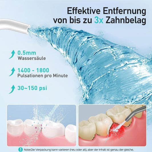 COSLUS Cordless Water Flosser Electric Tooth Cleaner: 4 Modes Portable Mouth Shower 300ml Water Tank Dental Flosser Winner Easy To Use Tongue Cleaner for Dental Care Travel White