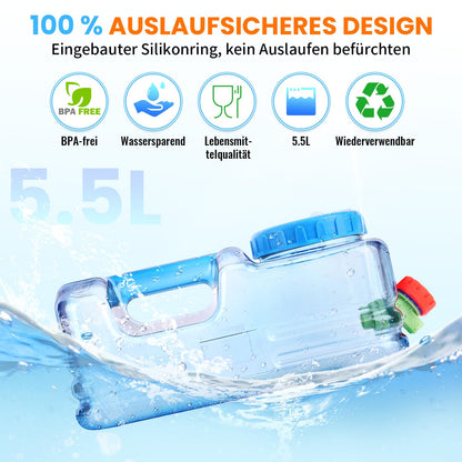 Umikk 5L-22L camping water canister, water container with tap, portable drinking water canister, water tank for camping with handles, BPA-free water canister, for outdoor travel home drinking water storage bucket