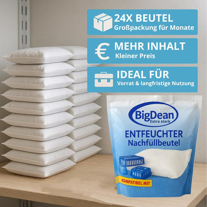 24x 450g dehumidifier granules in bulk. 24 pack dehumidifier refill set.