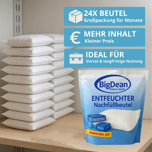 24x 450g dehumidifier granules in bulk. 24 pack dehumidifier refill set.