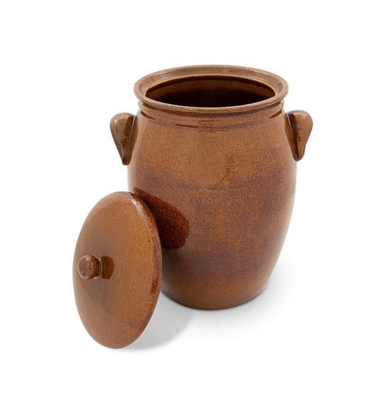 Original K&K Rum Pot 5.0 Liter - Shape 2 / Multi-purpose pot / ceramic pot, Smooth, Brown-shiny