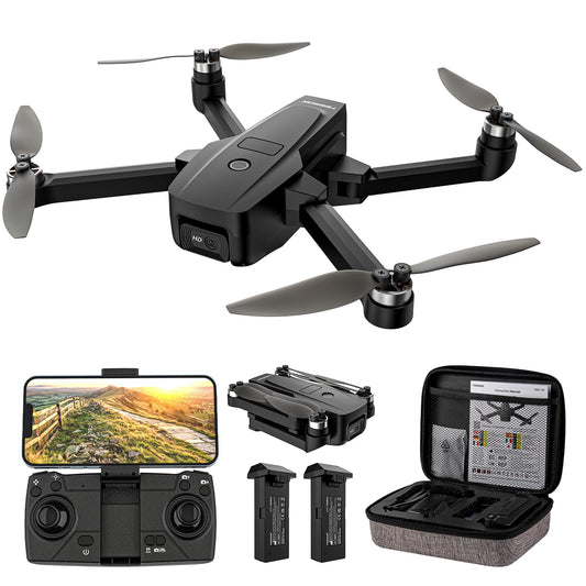 Drone with 2K HD camera for beginners, 5G WiFi FPV RC Quadcopter with brushless motor, transmission 100m, 3D flips, Optical Flow, One Key Start/Land, TEEROK T18 Foldable Drone for kids and adults.