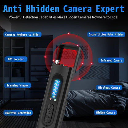 KIMTAR Bug Detector RF Hidden Camera Finder Hidden Camera Detector Anti Recording Detectors GPS Tracker Detector 6 Levels Sensitivity for Hotel Home Office
