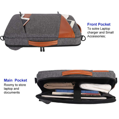 DOMISO Laptop Briefcase 15.6 Inch Business Backpack Travel Backpack College Computer Bag Slim Waterproof Shoulder Bag Shoulder Bag with Strap Laptop Handbag for Men/Women, Gray