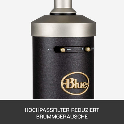 Blue Baby Bottle SL XLR condenser microphone for recording and streaming, with large diaphragm capsule, wooden storage box, and shock mount - Black
