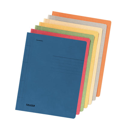 Original Falcon 100-pack recycled fasteners size A4 grey. Made in Germany with Blue Angel certification. Ideal for school and university use.