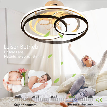 Wildcat ceiling fan with lighting, LED ceiling light with fan remote control Fan ceiling light Invisible Quiet ceiling lamp for dining room living room bedroom [Energy class F]