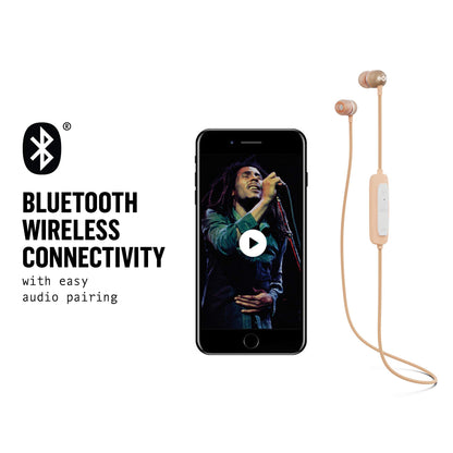 House of Marley Smile Jamaica Wireless 2 in-ear headphones - noise-isolating Bluetooth headphones, 9 hours of playtime, quick charge, IPX-4 waterproof, microphone, FSC-certified wood