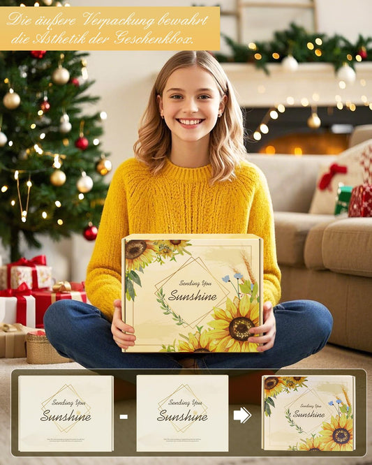 Gifts for women, Sunflower birthday gift for women, 10PCS gift set including insulated cup Valentine's Day Mother's Day Christmas gift ideas Mom, sister, girlfriend