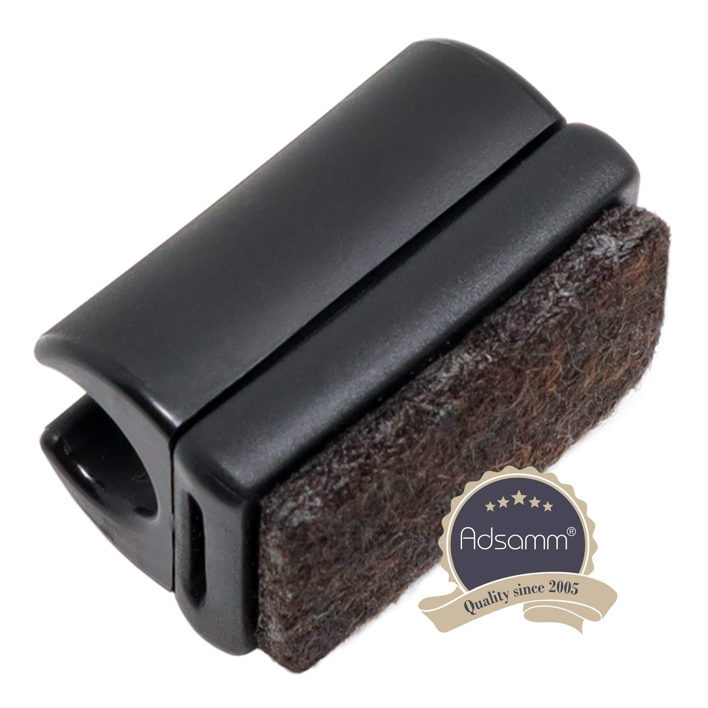 Adsamm® / 32 x clamping shell glides with felt / Black / ø 9-10 mm / Round / Shell glides with interchangeable felt for steel tube chairs