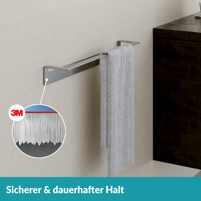 Wall-mounted towel holder without drilling - 45cm - Stainless steel towel bar for the bathroom - Self-adhesive