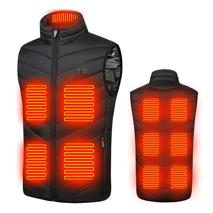 Ayhuang Upgrade Electric Heated Vest 11 Heating Zones Heated Jacket for Men Women USB Rechargeable Down Heated Vest Quilted Vest Winter Warm Vest Camping Outdoor Hiking Heat Jacket (3XL, Black)