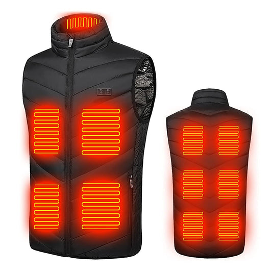 Ayhuang Upgrade Electric Heated Vest 11 Heating Zones Heated Jacket for Men Women USB Rechargeable Down Heated Vest Quilted Vest Winter Warm Vest Camping Outdoor Hiking Heat Jacket (3XL, Black)