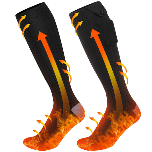 2023 Ferdiiz Heated Socks, 2 X 5000mAh/5V Battery Max. 12H Electric Rechargeable Wool Heated Socks 2 Heating Wire Heated Socks with 4 Temperature for Whole Foot Sole