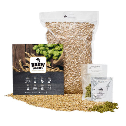 Brew Monkey® beer brewing kit Wheat beer | Basic set 5 liters of beer | 5.7% ABV | Beer brewing kit | Gifts for men | Beer gifts for men | Gifts for dad | Birthday gift for men