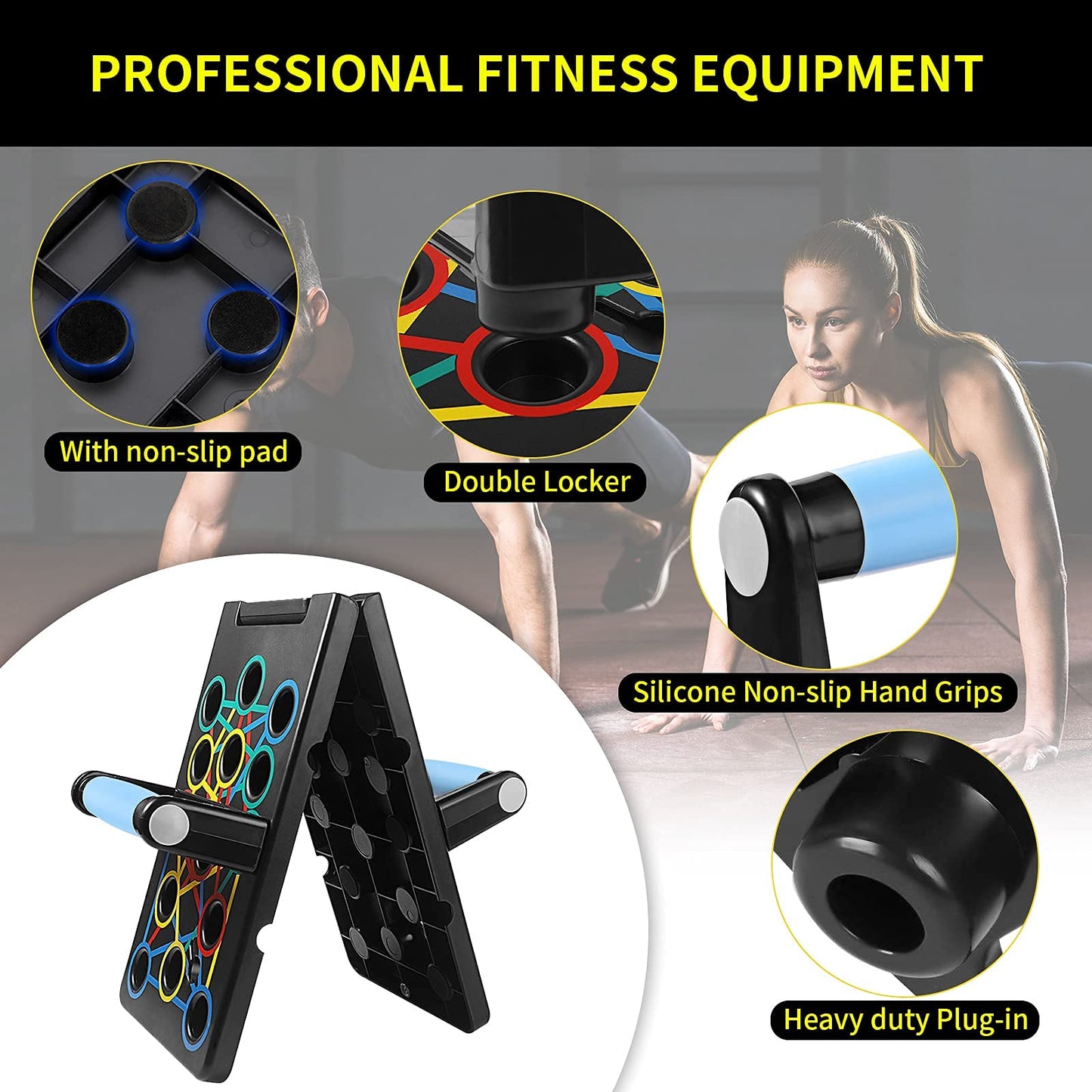 24 in 1 Push-up Board Foldable Portable Pushup Stands Home Fitness Training with Handle for Muscular Training Effectively Shape