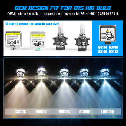 AOLEAD D1S Xenon Bulb Hid Xenon Headlight Lamp 12V 35W, 10000K (2 Bulbs)