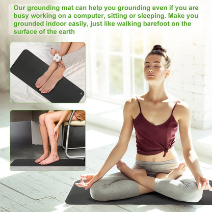 AituoWan Conductive Health Mat, Grounding Cord, universal grounding mat for personal grounding anywhere (26.7 * 9.8 inch)