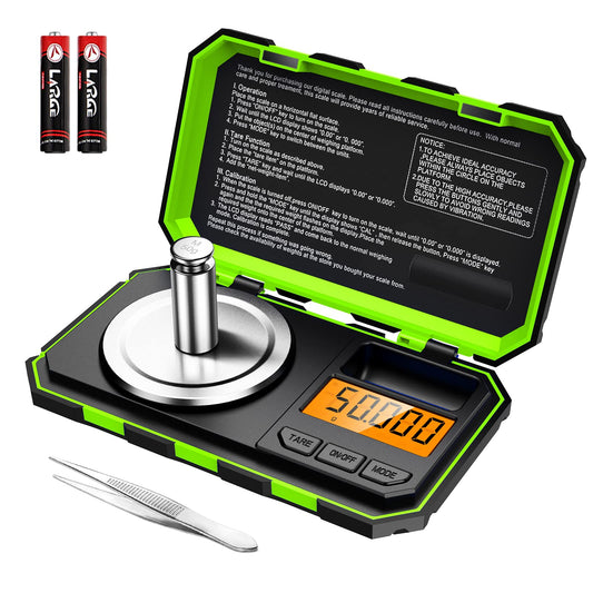 ORIA Digital Fine Scale, 50g/0.001g Milligram Scale, Mini Pocket Scale with 50g Calibration Weights & Tweezers, Tare Function, 6 Weight Units, for Kitchen, Experiments, Jewelry