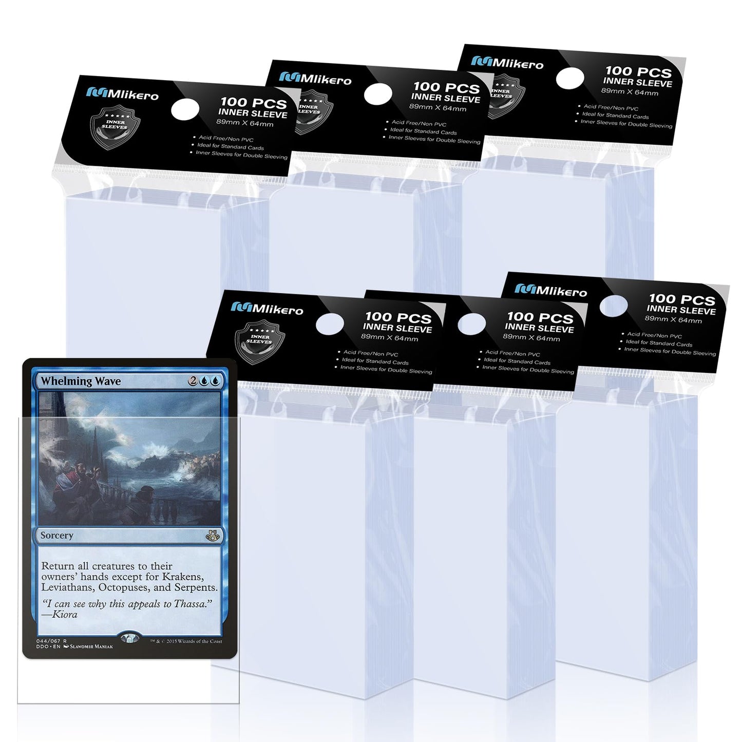 600 pack card sleeves, perfectly fitting inner sleeves, great for double sleeving, trading card sleeves, compatible with MTG, TCG, baseball and football cards.