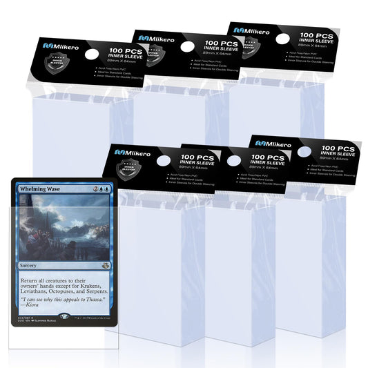 600 pack card sleeves, perfectly fitting inner sleeves, great for double sleeving, trading card sleeves, compatible with MTG, TCG, baseball and football cards.
