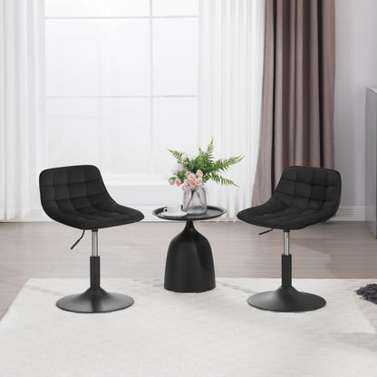 WOLTU vanity chair stool for vanity, bedroom & dining room - height adjustable, 360° swivel with backrest, made of comfortable velvet, black, BH300sz-1