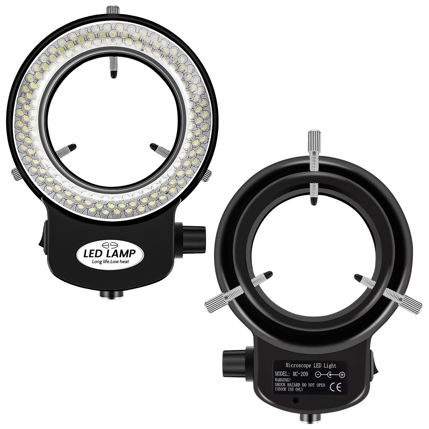 Jevina 144 LED Microscope Ring Light Ring Light 0-100% Adjustable Lamp for Microscope Ring Illumination