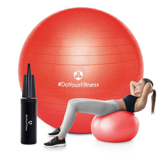 #DoYourFitness Gymnastic Ball with Ball Pump | Fitness Exercise Ball in 55cm to 85cm | Anti-Burst | Exercise Ball for Yoga, Pilates, Gym, Office & Pregnancy | Fitness Ball & Balance for Core Training