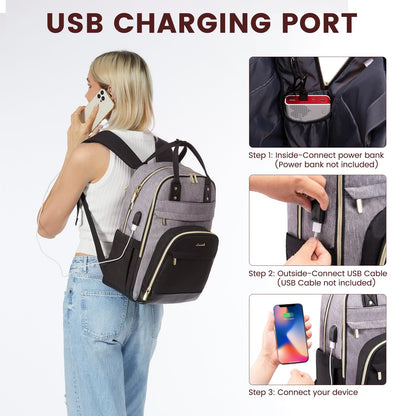 LOVEVOOK backpack for women, laptop backpack for 17 inch laptops, school backpack for girls and teenagers, waterproof school bag for boys, anti-theft school bag for school, travel, work. Lightweight.