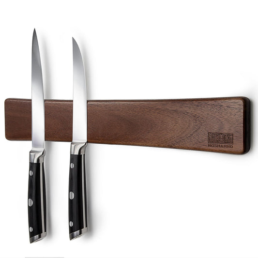 HOSHANHO Magnetic Knife Strip, Magnetic Knife Holder for Wall, Wooden Magnetic Knife Holder for Utensils and Tool Storage, 40cm/16in