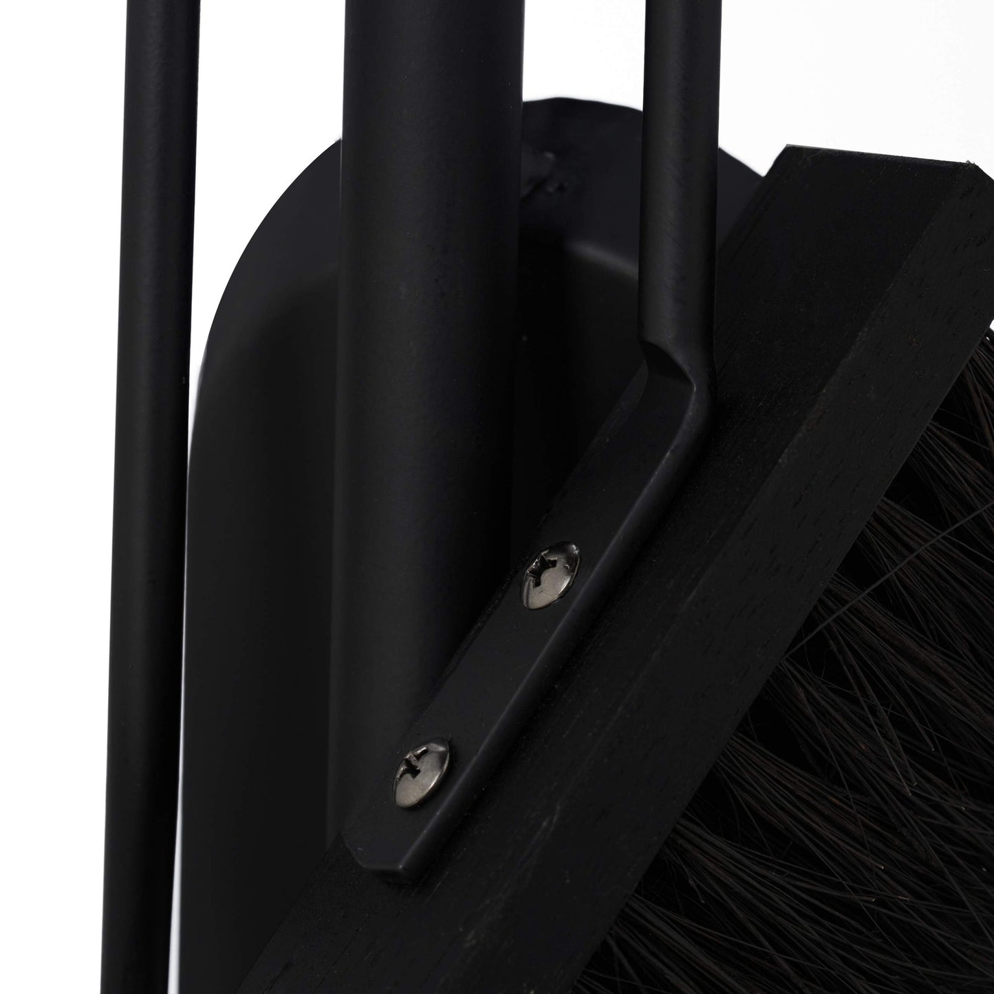 Relaxdays fireplace tool set, 4-piece fireplace equipment with shovel, broom, poker & stand, modern stove tools, black, 61 x 15 x 15 cm