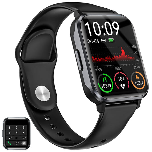 Guardian Smartwatch for women and men with phone function, 1.83’’ fitness band smartwatch with 100+ sport modes, heart rate monitor, SpO2 monitor, sleep tracker, step counter, stopwatch for iOS Android.