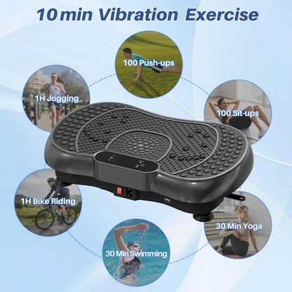 HomeFitnessCode vibration plate with Bluetooth - at-home vibration device with 99 intensity levels + 5 pre-programmed fitness modes for full-body training, weight loss, and muscle building (Black)