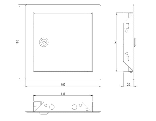 150x150mm metal access panel with lock - White access door maintenance door maintenance panel access door