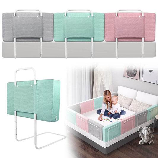 UISEBRT Bed Rail Bed Guard for Kids 60cm 5-Position Adjustable - Bed Rail Guard for Kids, Children Bed Rail for Co-Sleeping and Toddler Bed (60cm, Green Lake)