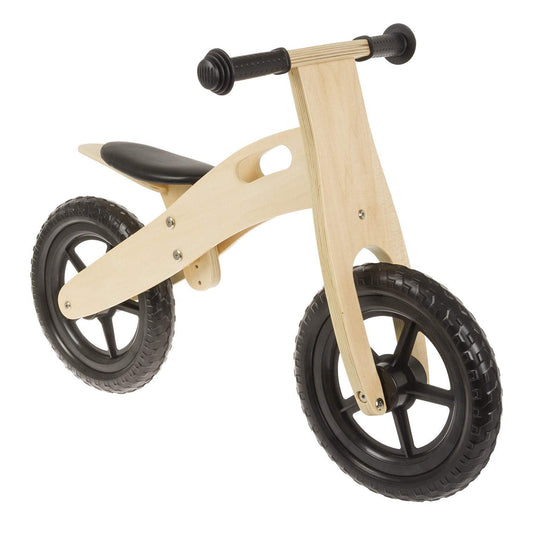 M-Wave Other Children's Wooden Balance Bike Learning Bike Natural/Black 12 Inch