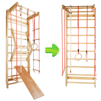 CCLIFE Sprout Wall Gym Climbing Frame Wooden Exercise Equipment Climbing Wall with Bar Fitness Kids Adult ZERO