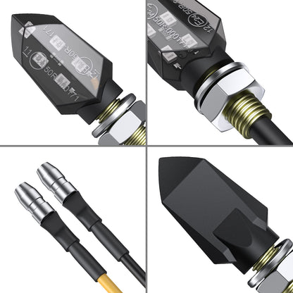 Justech 12V LED smoked micro indicator lights motorcycle daytime running lights universal running lights quad roller 4 pieces E-marked.