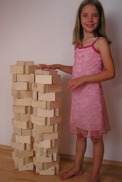 Building Blocks Starter Set, 40 untreated blocks for kindergarteners and school children, large blocks made of untreated wood from sustainable forestry.