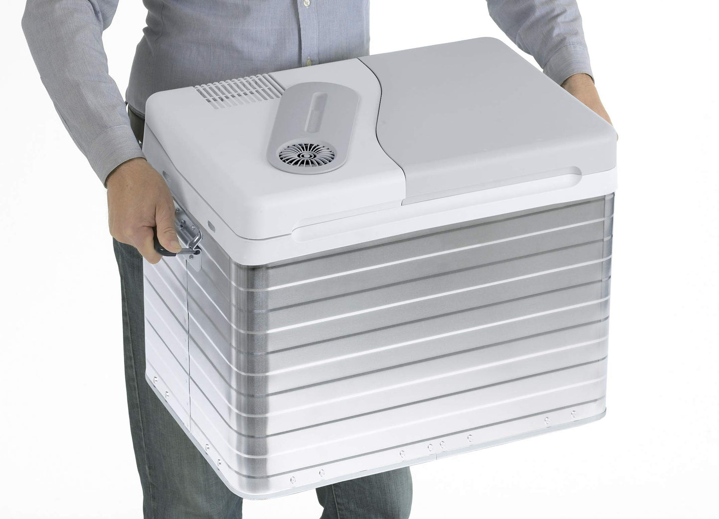 Mobicool Q40 AC/DC - Portable Electric Aluminum Cooler, 39 liters, 12V and 230V for car, truck, boat, RV, and outlet, Aluminum housing