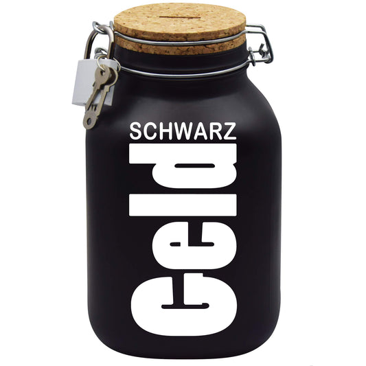 Piggy bank black money gift idea black XXL