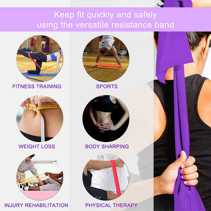 Set of 3 fitness bands resistance bands elastic stretching exercise bands for yoga, strength training, muscle building, and Pilates fitness band class.