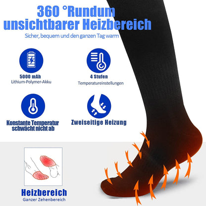 Heated socks, 5V/5000mAh Heated Socks Men Women Foot Warmer Heated Socks with 4 Adjustable Temperature, Electric Foot Warmer Warm Socks for Winter Outdoor Camping Fishing Hiking (L)