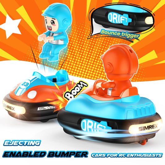 SIMREX Remote Control Car 2 Pack, Remote Control Bumper Cars for Kids with LED Lights, Sound, Battle Stunt Cars, perfect RC Bumper Cars Toddler Toy for Ages 3+ years old Boys Girls